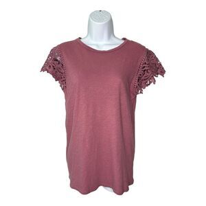 LOFT Women’s M Crochet Cap Sleeve Tee